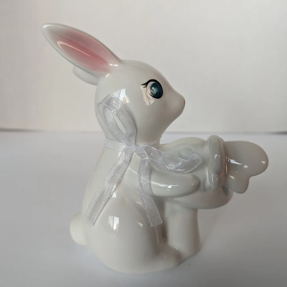 Target Easter Bunny Mushroom Spritz Spring White Ceramic Retro Style Figure